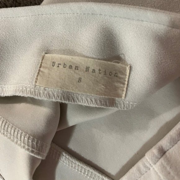 White Faux Suede Snap Button Overall Pinafore Dress - Size S - Picture 3 of 7